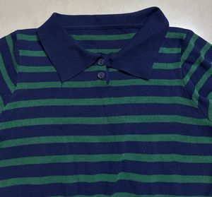 Striped Polo crop tshirt