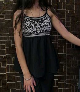 Black Embroidered top