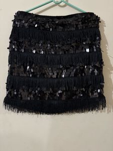 Sequin Fringe Party Skirt