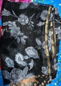 Brand New Elegant Floral Saree with blouse peice
