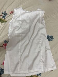 Chic White Sleeveless A-Line Top