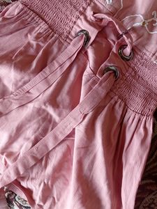 Girls Pink Top With Elastic On The Waist