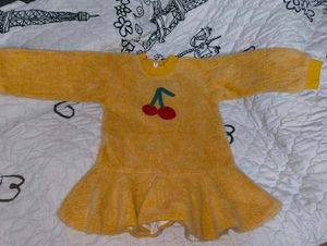 Cute Yellow Cherry Baby Dress