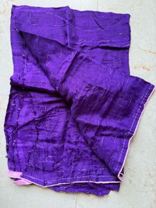 Unused Purple &amp; Pink Chffon Saree