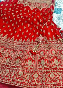 Red Embellished Bridal Lehenga Choli Set
