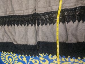 Gray Duster with Lace Trim