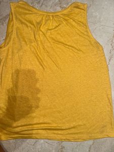 Yellow Sleeveless V-Neck Top