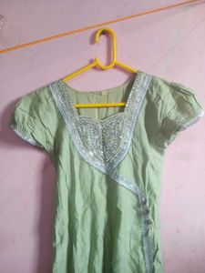 Elegant Mint Green Anarkali Set