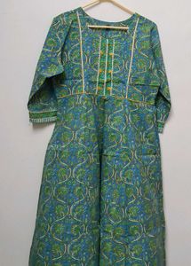 Beautiful Blue &amp; Green Printed Kurta
