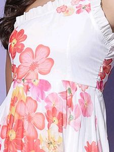 Kassually White Floral Dress
