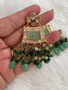 Elegant Green Dangle Earrings