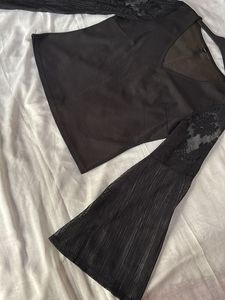 Chic Black Bell Sleeve Top