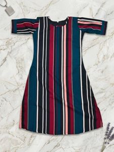 Chic Striped Short Sleeve Dress