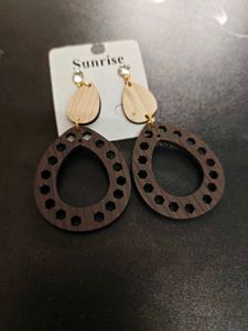 Unique Wooden Drop Earrings