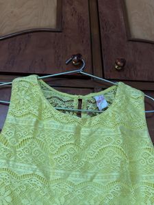 Yellow Lace Sleeveless Top
