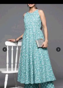 Blue Floral Print Kurta Set