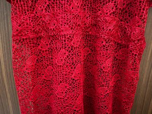 Red Crochet Cover-Up Dress