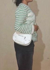 Cozy Striped Heart Sweater