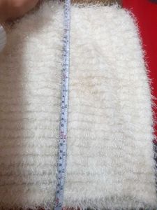 Textured White Mini Skirt with Gold Trim