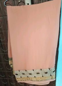 Peach Embellished Saree