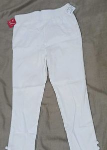 White Straight Pant For Women