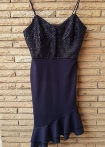 Navy Sequin Party Dress