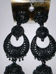Black Jhumka Earrings