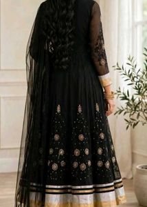 Elegant Black Embroidered Gown
