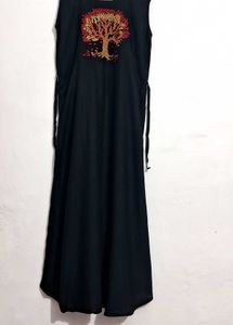 Black Kurta with Tree Embroidery