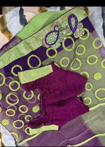 Vibrant Silk Saree with Blouse