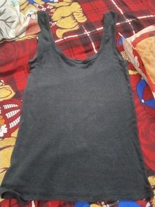 charcoal/ light Black ribbed Tank Top