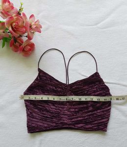 Stylish Purple Velvet Crop Top
