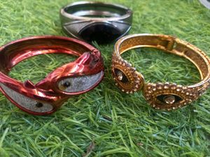 Set of 3 Designer open Bracelets