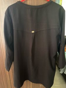 Classic Black Button-Up Blouse