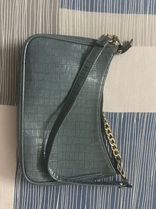 Grey Sling Bag With Belt