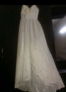 Elegant White Strapless Ballgown