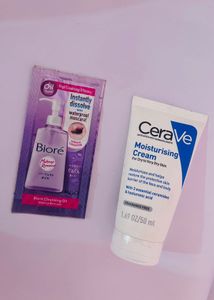 Biore Cleansing Oil & CeraVe Moisturising Cream