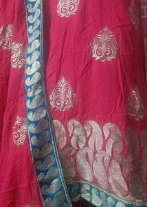 **Pure Cotton Kurti With Velvet Border Dupatta**
