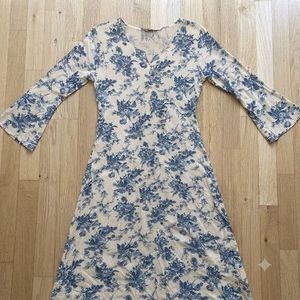 Blue Floral Print Kurta