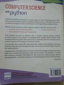 Computer Science with Python Textbook Class XI