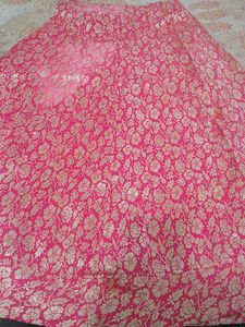 Vibrant Pink Brocade Lehenga Skirt