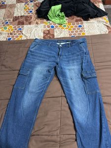 Mast & Harbour Slim Fit Cargo Jeans – Size