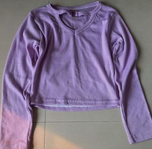 Lavender Cutout Long Sleeve Top