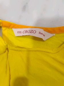 Bright Yellow Kurta with Unique Print