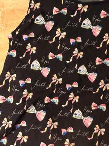 Cute Bow &amp; Faith Print Sleeveless Top