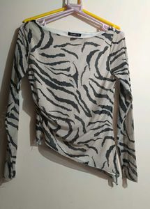 Sheer Tiger Print Long Sleeve Top