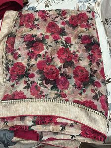 Beautiful Floral Print Saree