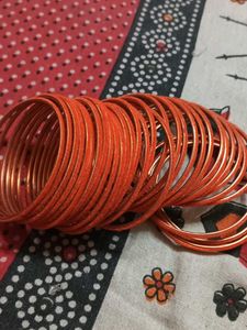 Vibrant Orange velvet Bangles