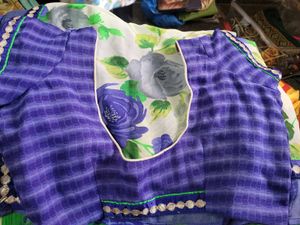 Floral Saree with Embellished Border