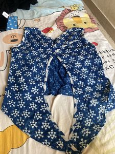 Blue &amp; White Block Print Kurta